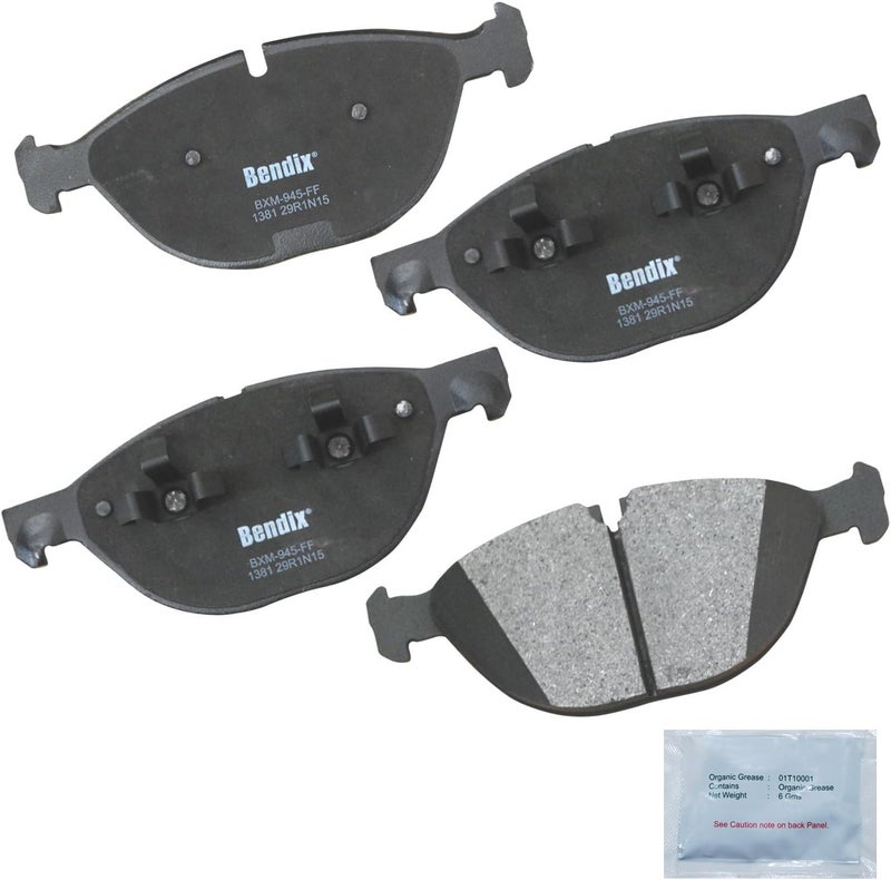 Bendix بطانات فرامل أمامية شبه معدنية Priority1 CFM1381 لسيارات BMW X5 2018-2011، X6 2013-2008، X6 2016-2015، X6 2019-2018 - Image 1